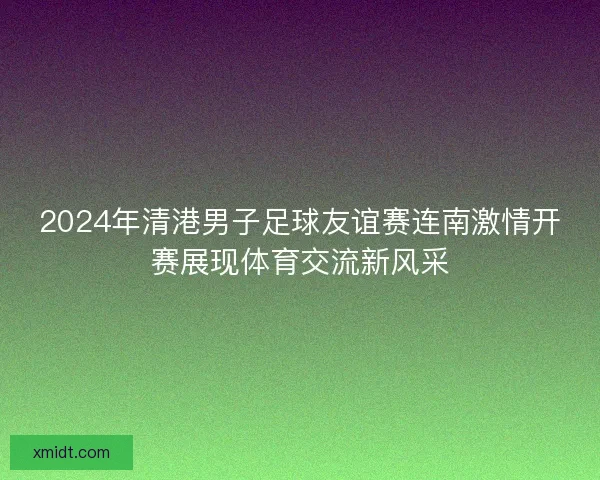 2024年清港男子足球友谊赛连南激情开赛展现体育交流新风采